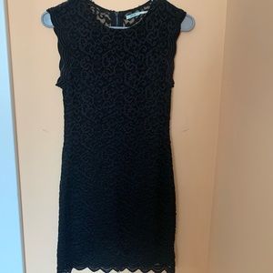 black lace mini dress